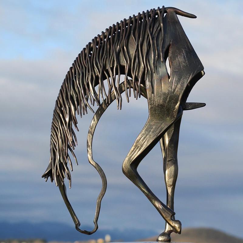 Havehesteskulptur i Metal til Udendørs Brug 10