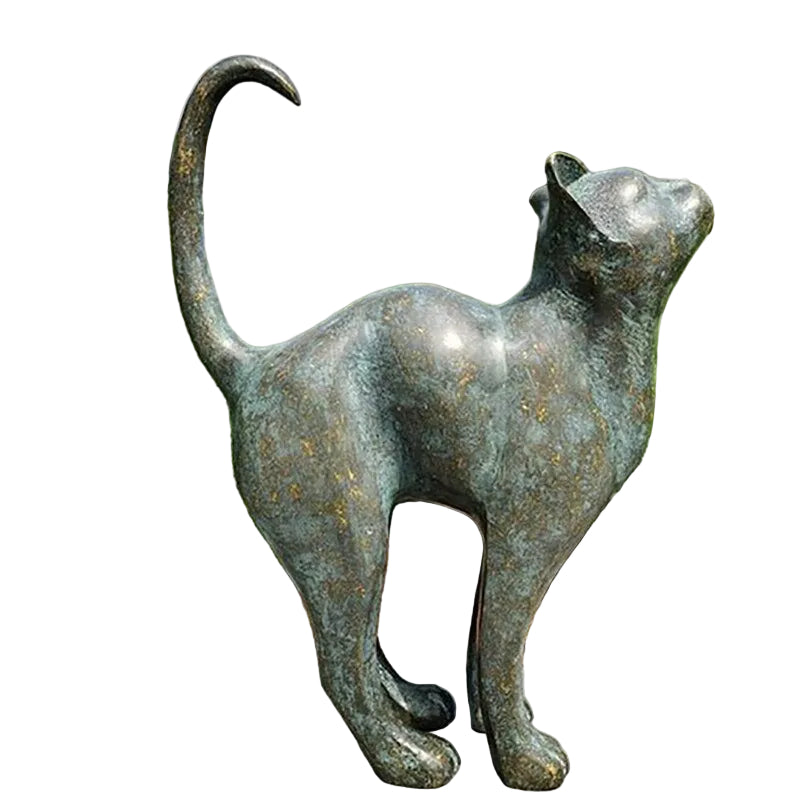 Havekatte Statue Dekoration - Naturtro Ude Skulptur til Haven 1