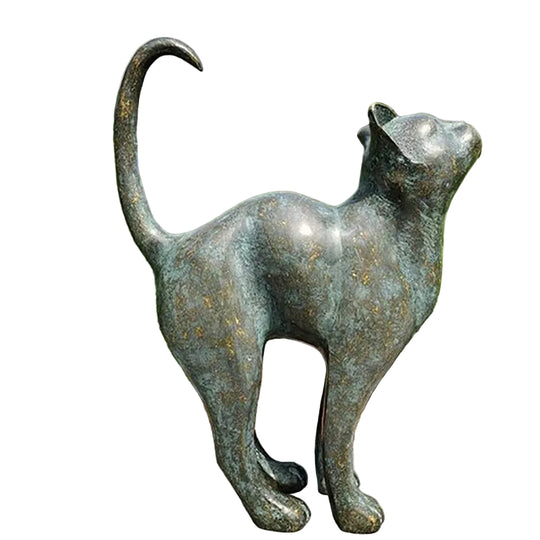 Havekatte Statue Dekoration - Naturtro Ude Skulptur til Haven 1
