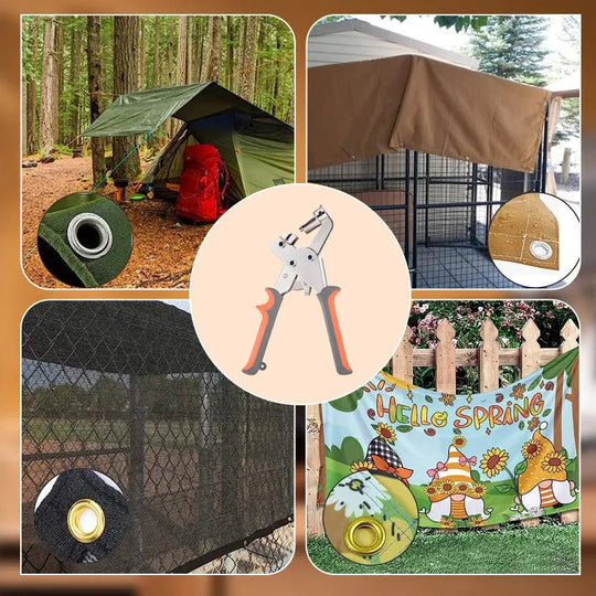 Heavy Duty Eyelet Punch Tool med 100 Sejlringe 2