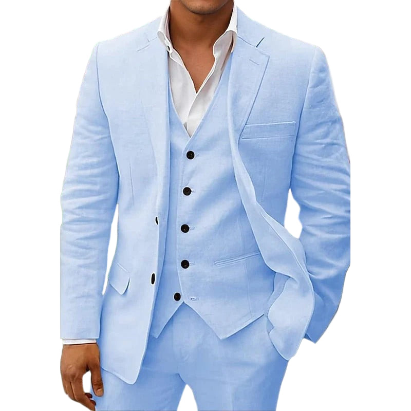 Herre 3-Delt Dragt med Vest Modern Fit 0