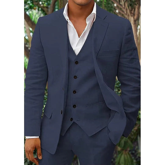 Herre 3-Delt Dragt med Vest Modern Fit 6