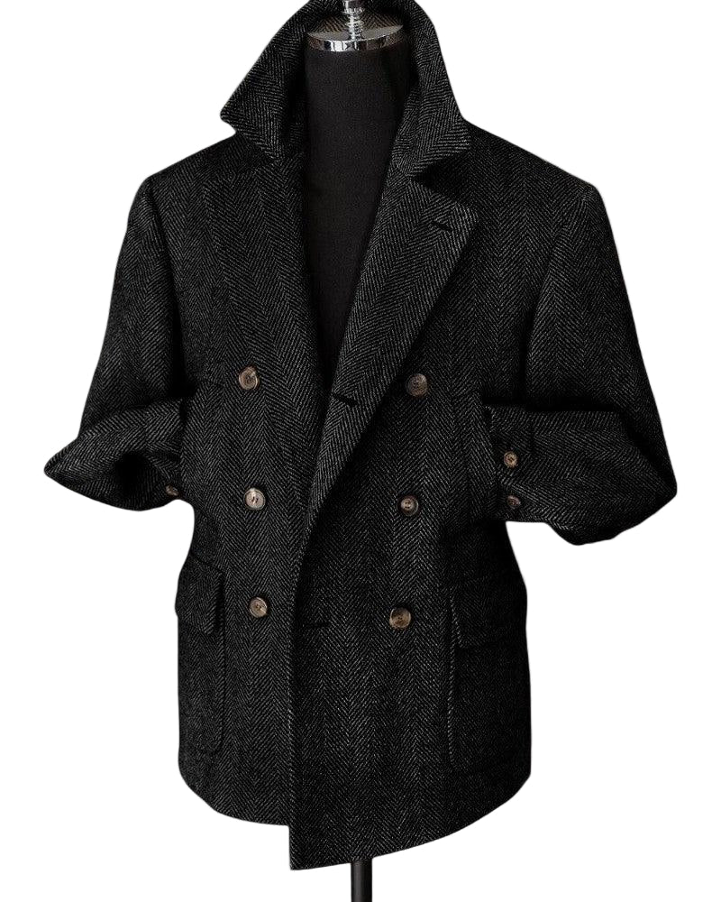 Herre Blazer Dobbeltradet Med Peak Revers - Stilfuld Blazer Jakke Til Herre 0