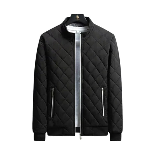 Herre Bomber Jakke Diamant-tekstureret Med Fleece-foring 0