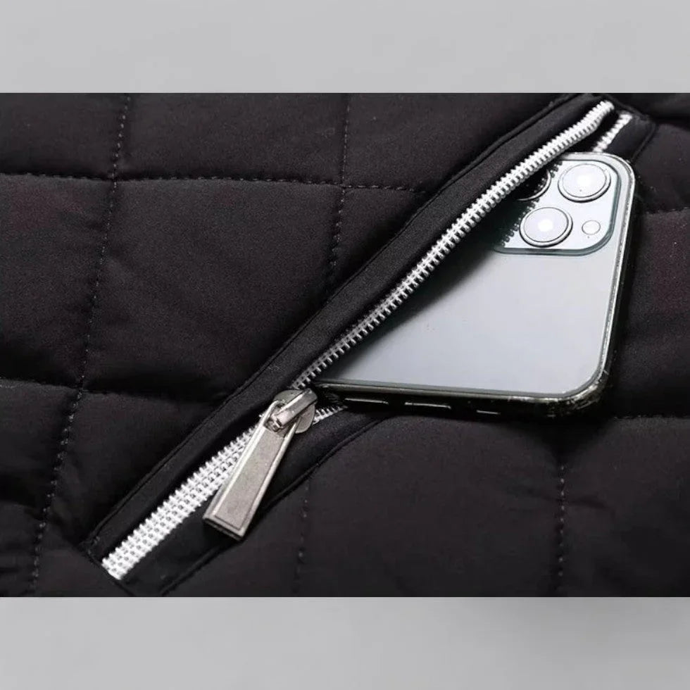 Herre Bomber Jakke Diamant-tekstureret Med Fleece-foring 3