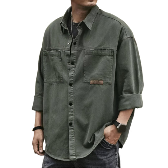 Herre Button-Up Skjorte Vintage Stil 0