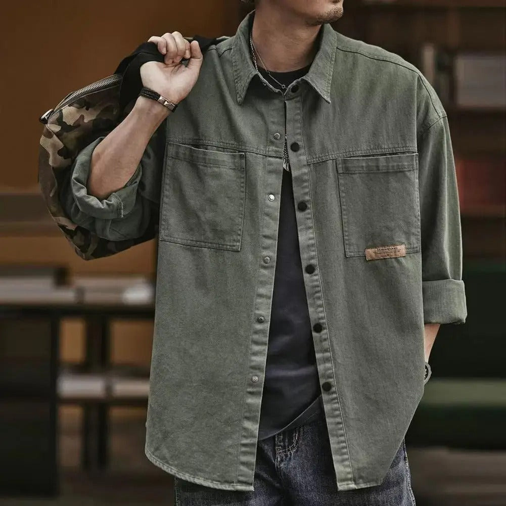 Herre Button-Up Skjorte Vintage Stil 1