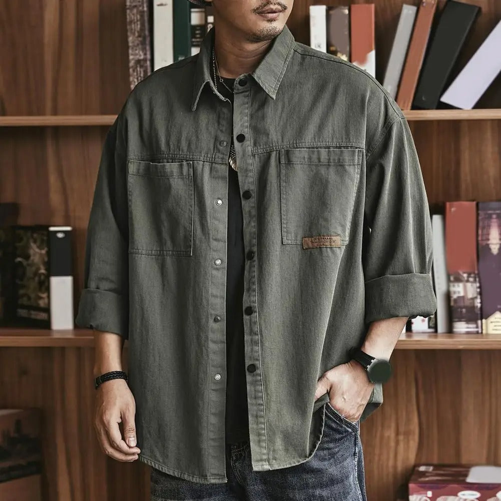 Herre Button-Up Skjorte Vintage Stil 2