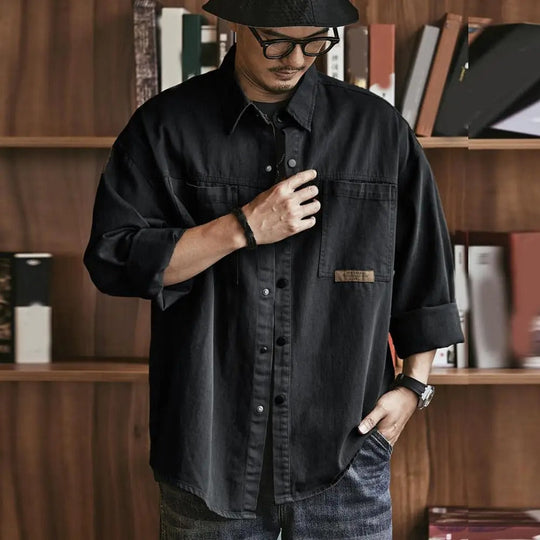Herre Button-Up Skjorte Vintage Stil 3