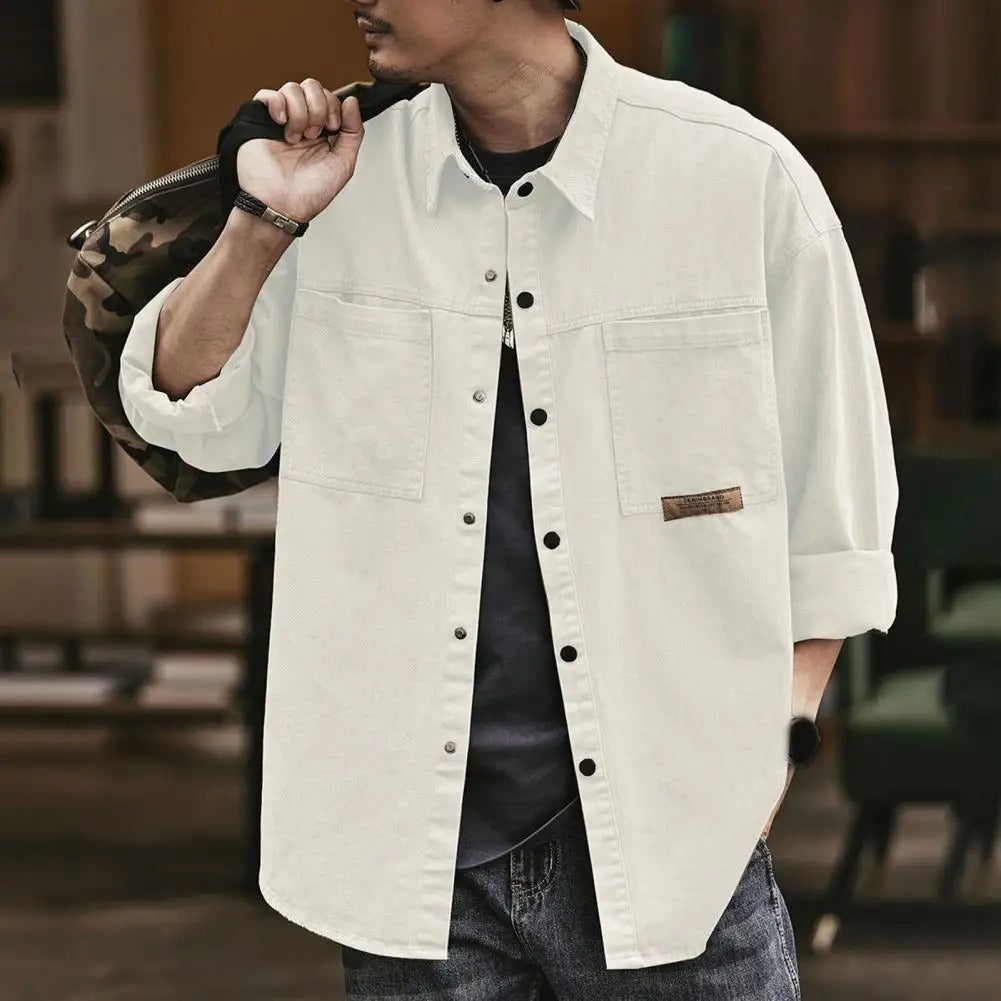 Herre Button-Up Skjorte Vintage Stil 4