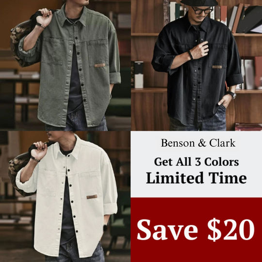 Herre Button-Up Skjorte Vintage Stil 5