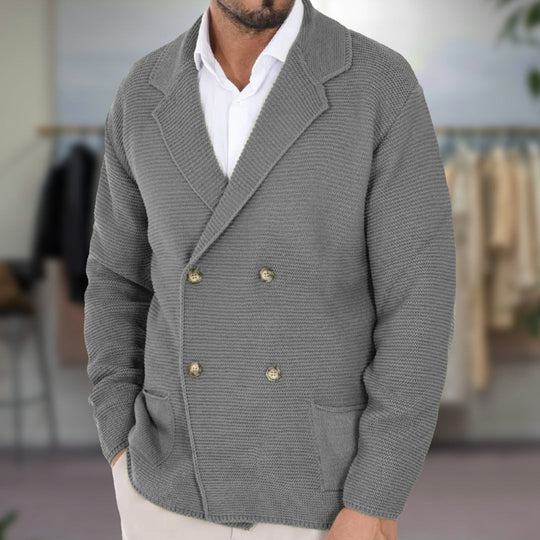 Herre Cardigan Dobbeltradet Blazer 1