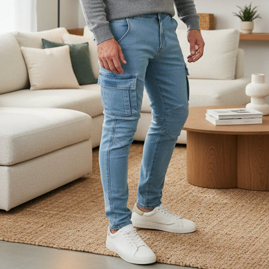 Herre Cargo Jeans Slim Fit Design 0