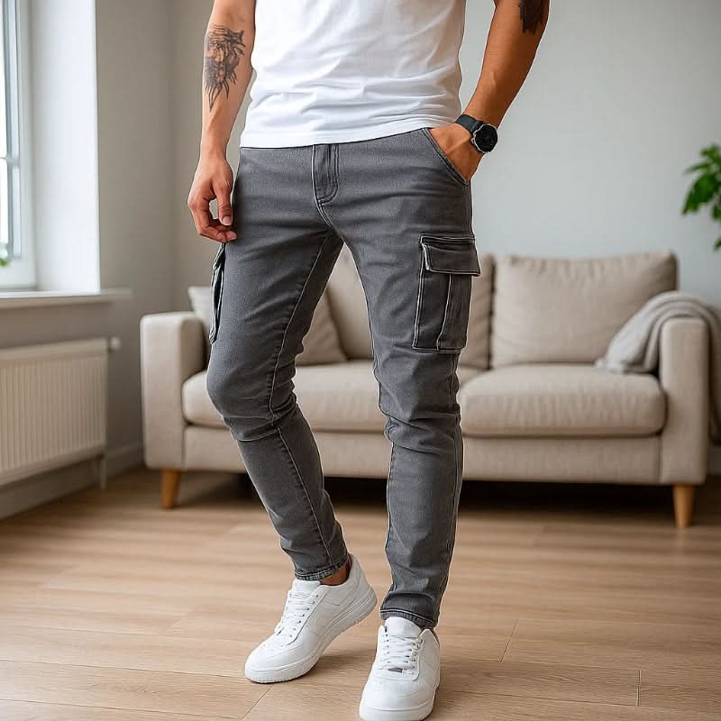 Herre Cargo Jeans Slim Fit Design 1