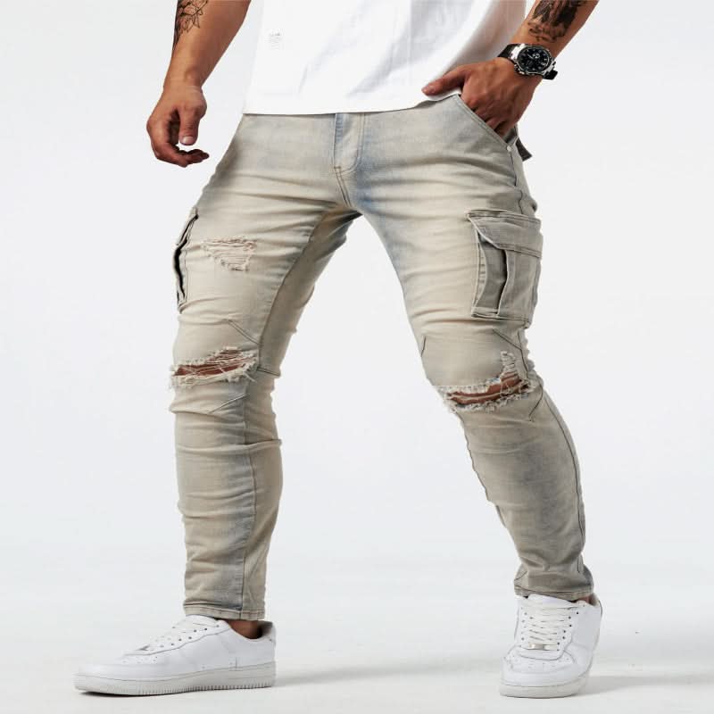 Herre Cargo Jeans Slim Fit Design 7