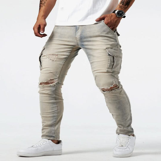 Herre Cargo Jeans Slim Fit Design 7
