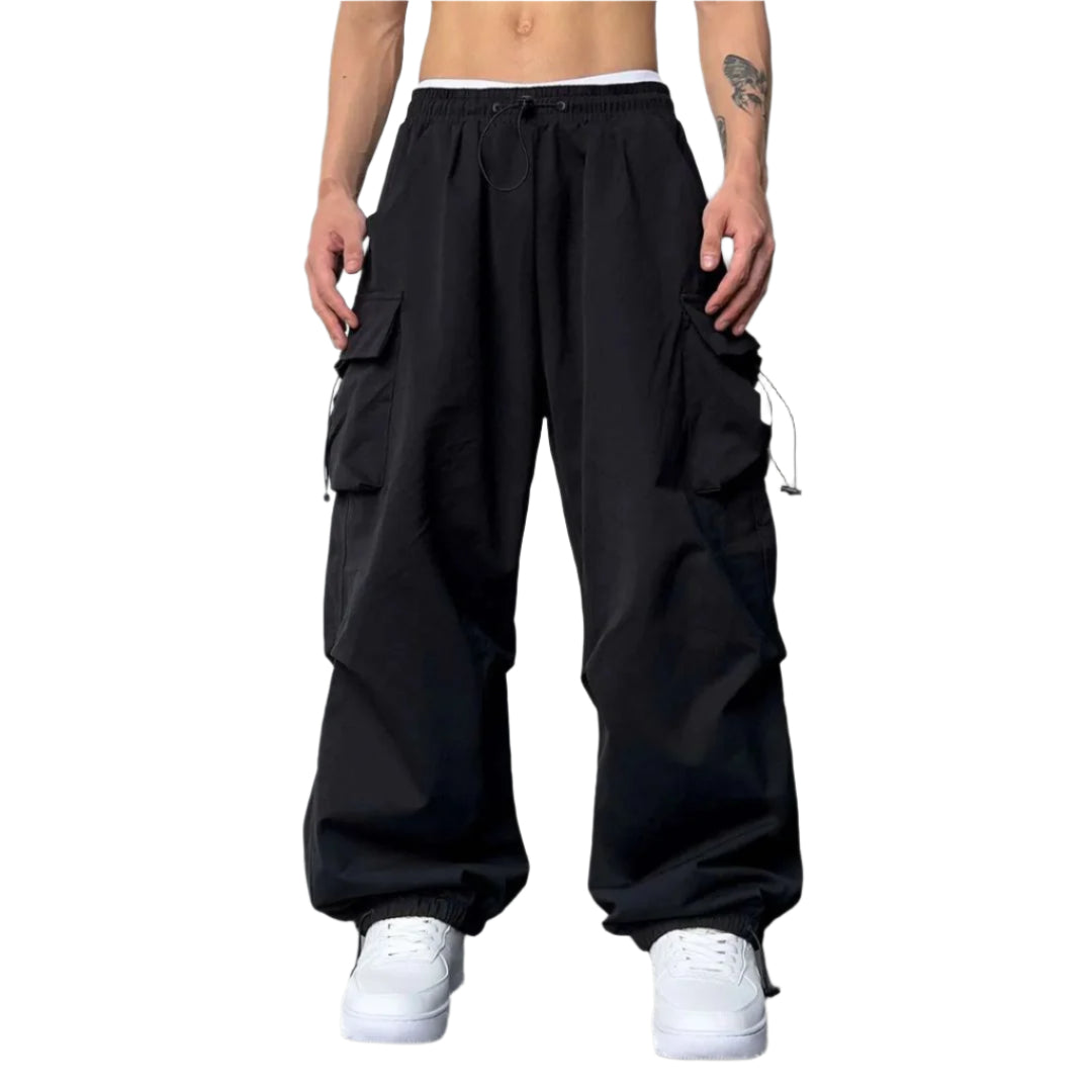Herre Cargo Joggers Justerbar Talje 100% Bomuld 0