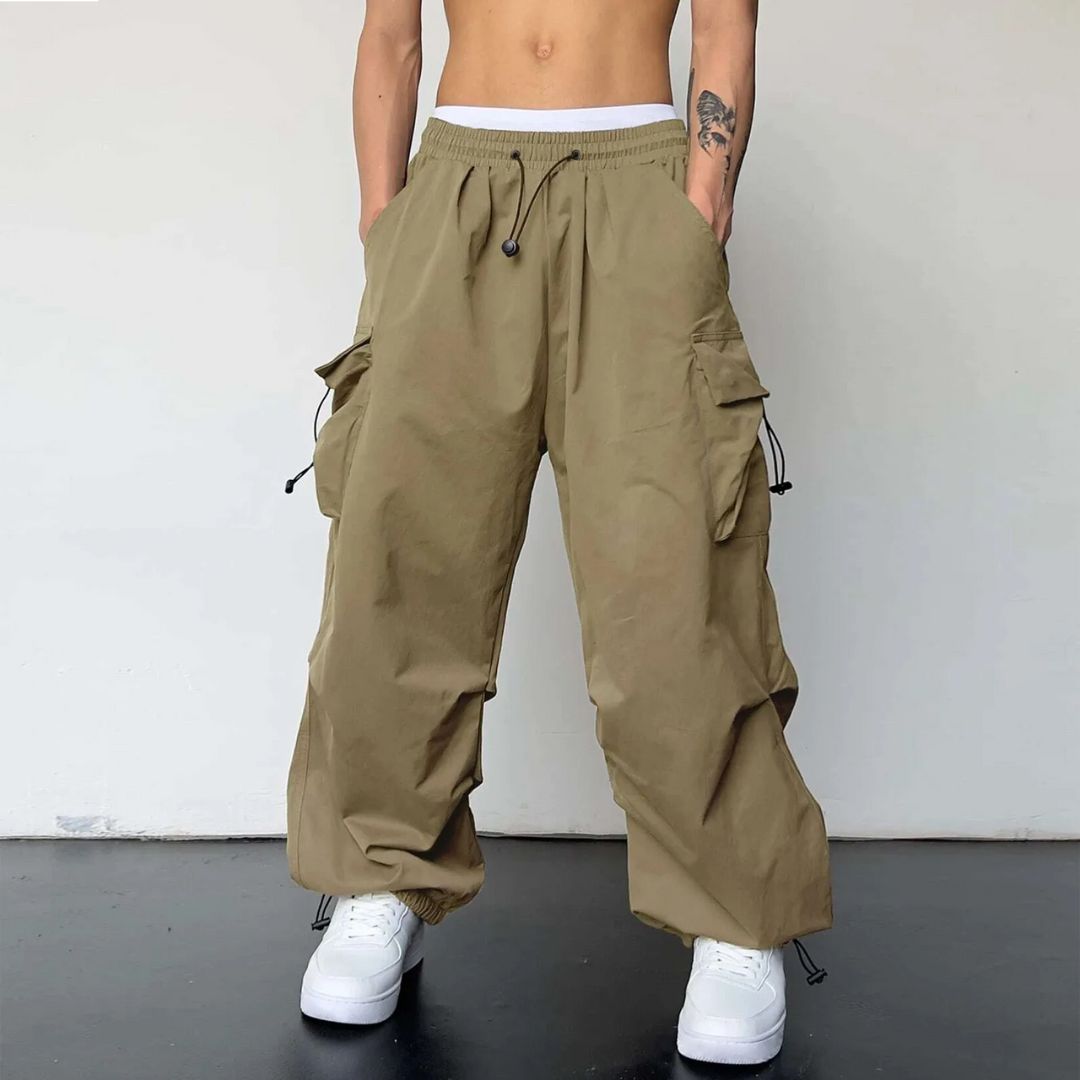 Herre Cargo Joggers Justerbar Talje 100% Bomuld 1