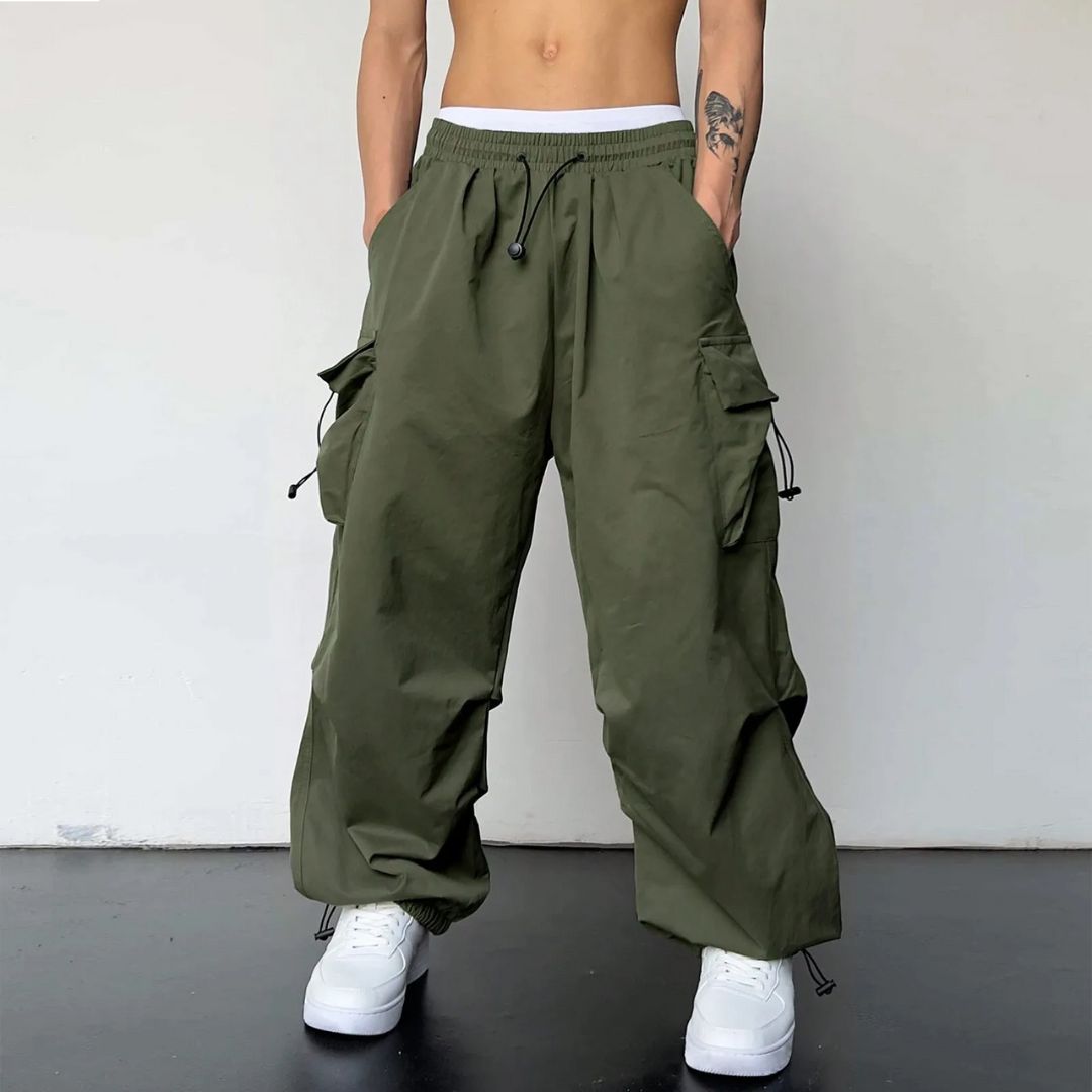 Herre Cargo Joggers Justerbar Talje 100% Bomuld 2