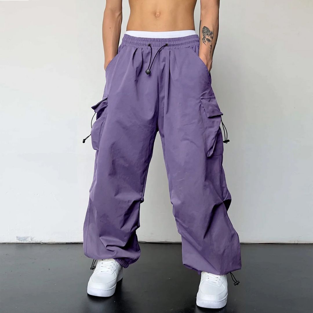 Herre Cargo Joggers Justerbar Talje 100% Bomuld 4