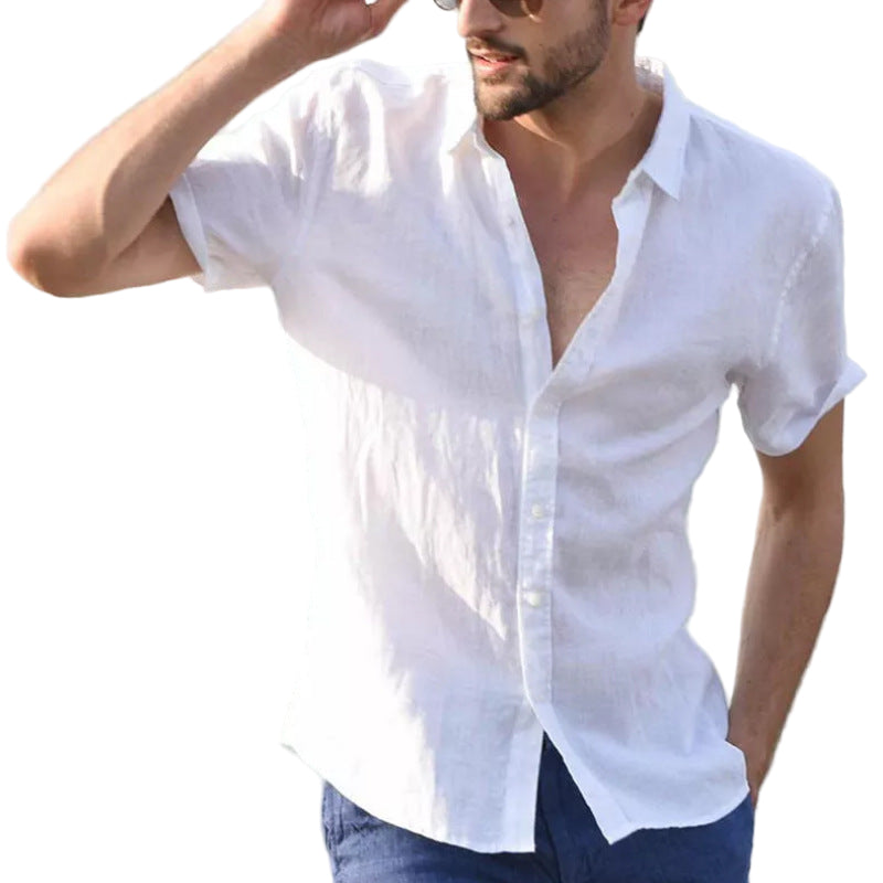 Herre Casual Skjorte Kort Ærme Button Down Krave 0