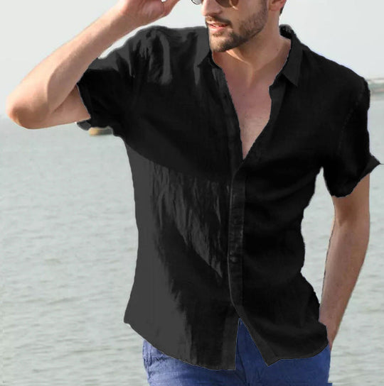 Herre Casual Skjorte Kort Ærme Button Down Krave 10