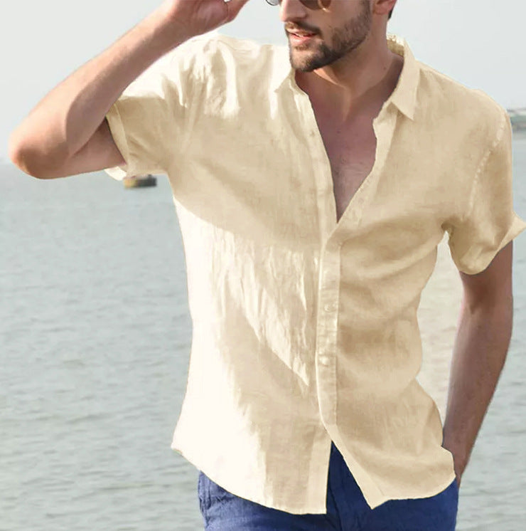 Herre Casual Skjorte Kort Ærme Button Down Krave 11