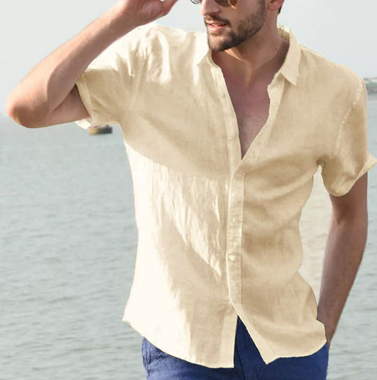 Herre Casual Skjorte Kort Ærme Button Down Krave 11