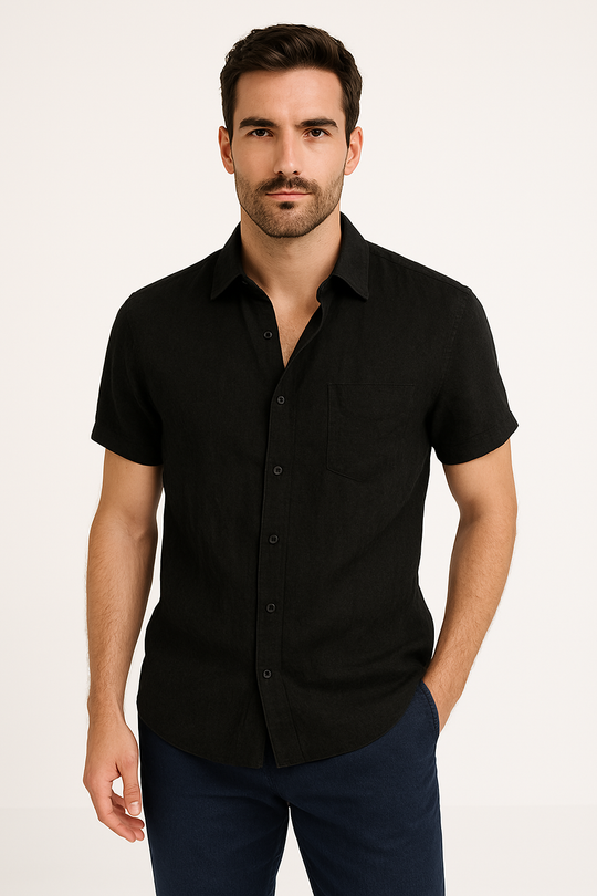 Herre Casual Skjorte Kort Ærme Button Down Krave 2