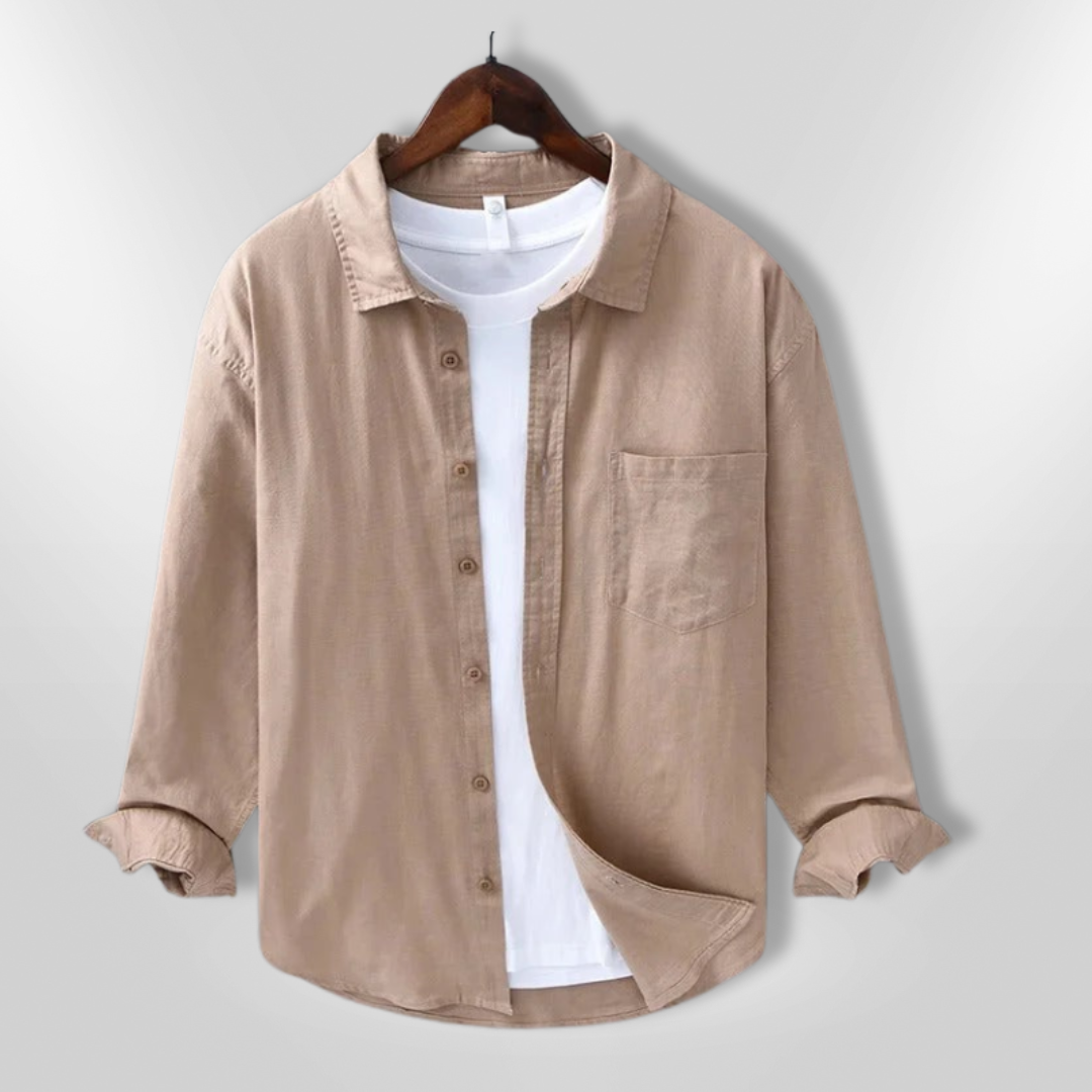Herre Chemise Casual Let Åndbar Blødt Stof 4