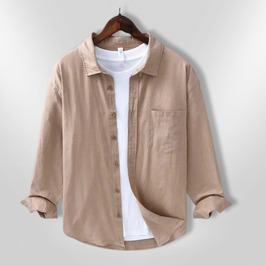 Herre Chemise Casual Let Åndbar Blødt Stof 4