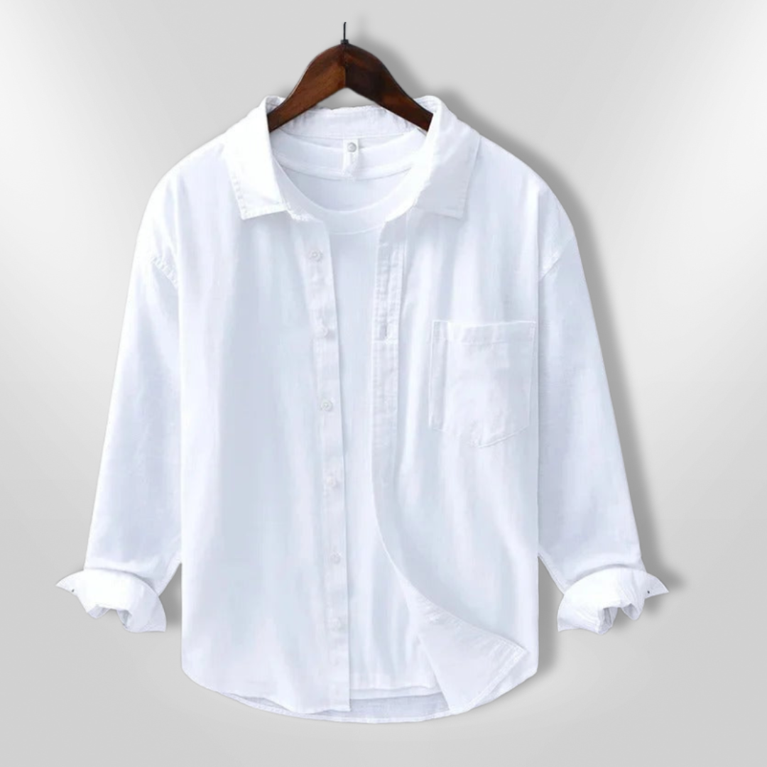 Herre Chemise Casual Let Åndbar Blødt Stof 6