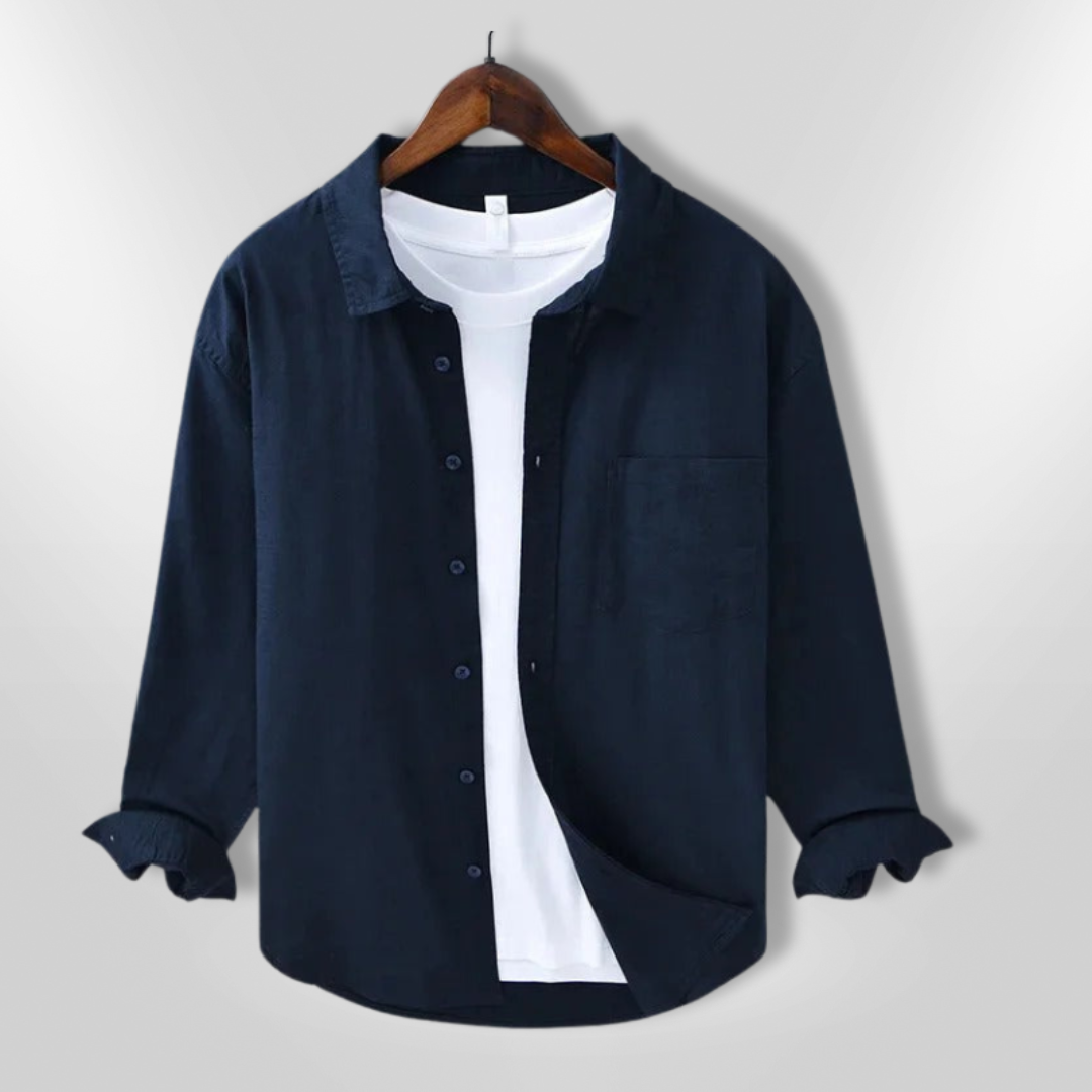 Herre Chemise Casual Let Åndbar Blødt Stof 9