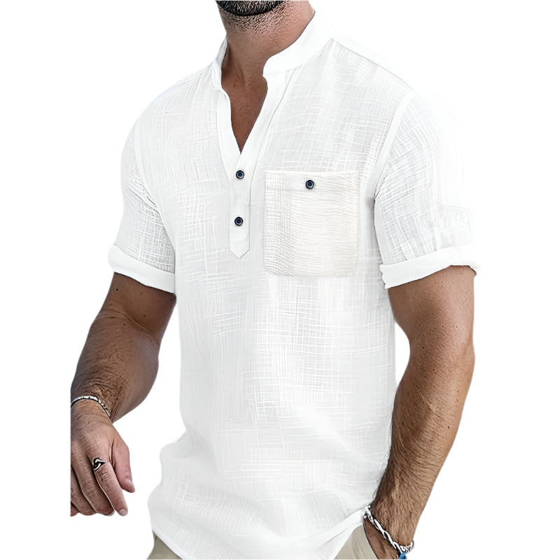 Herre Chemise Casual V-Hals Rayon 0