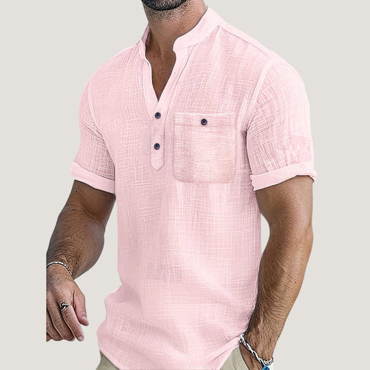 Herre Chemise Casual V-Hals Rayon 1