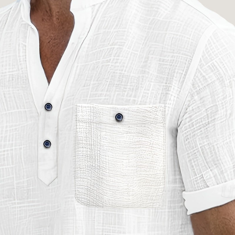 Herre Chemise Casual V-Hals Rayon 2