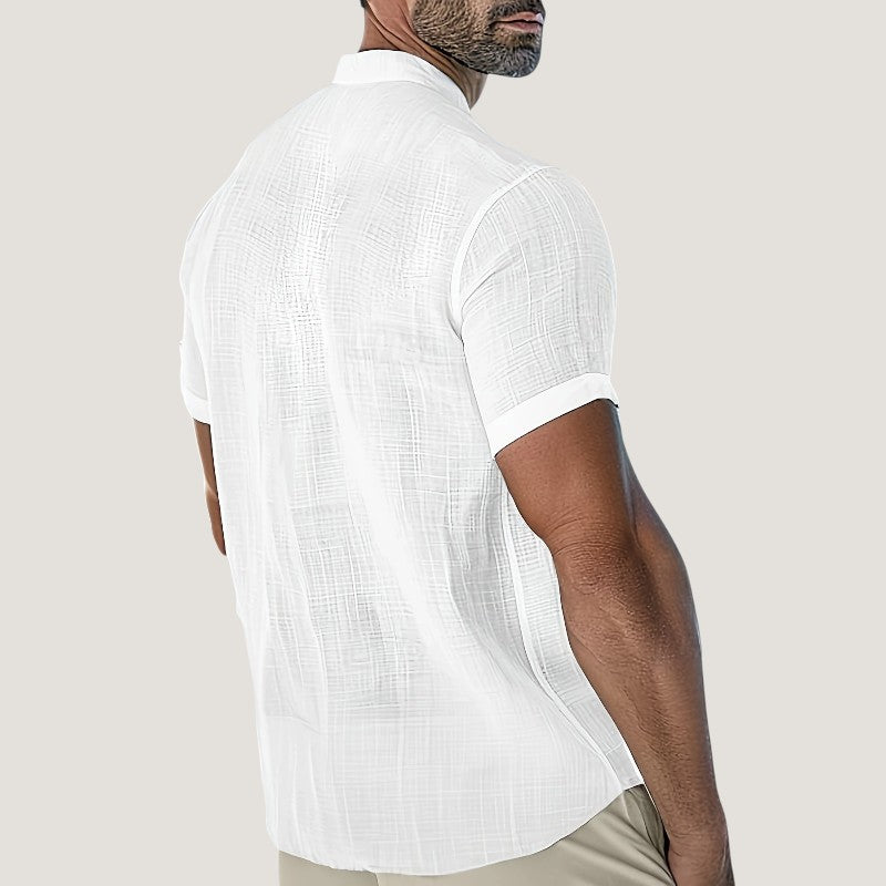 Herre Chemise Casual V-Hals Rayon 4