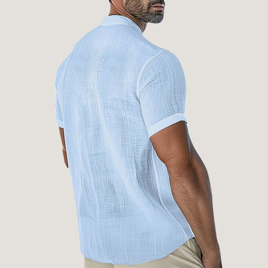 Herre Chemise Casual V-Hals Rayon 6