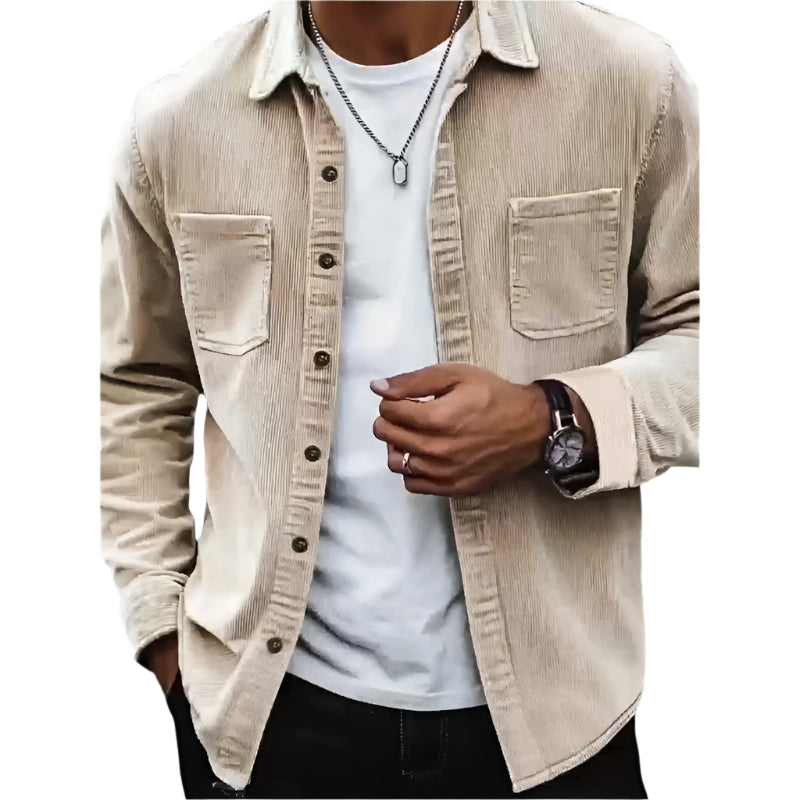 Herre Chemise Veste i Cordon Velour til Efterår 0