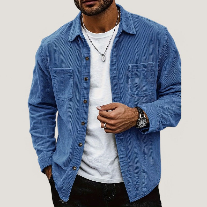 Herre Chemise Veste i Cordon Velour til Efterår 7