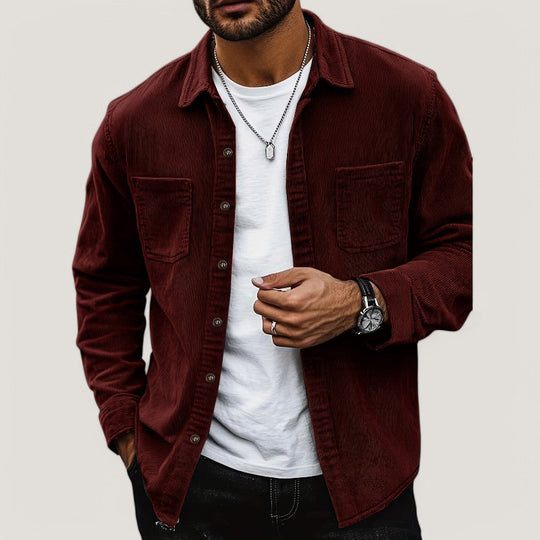 Herre Chemise Veste i Cordon Velour til Efterår 9