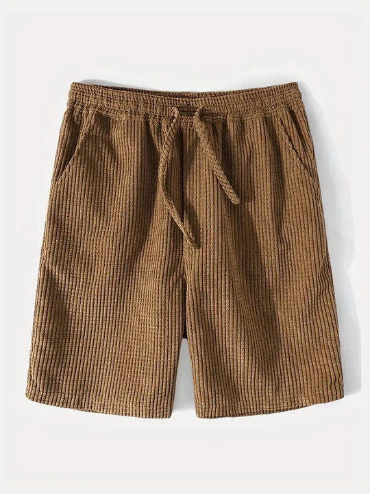 Herre Corduroy Sæt Skjorte og Shorts 4