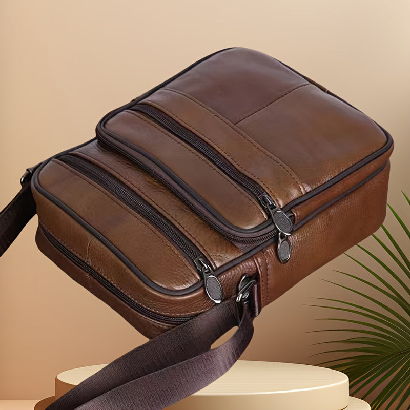 Herre Crossbody Taske Læder Justerbar Rem 2