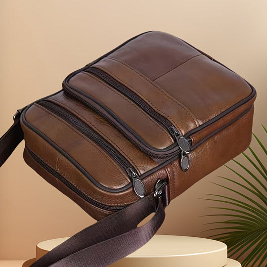 Herre Crossbody Taske Læder Justerbar Rem 2