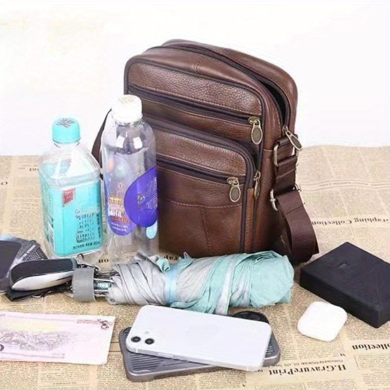 Herre Crossbody Taske Læder Justerbar Rem 5