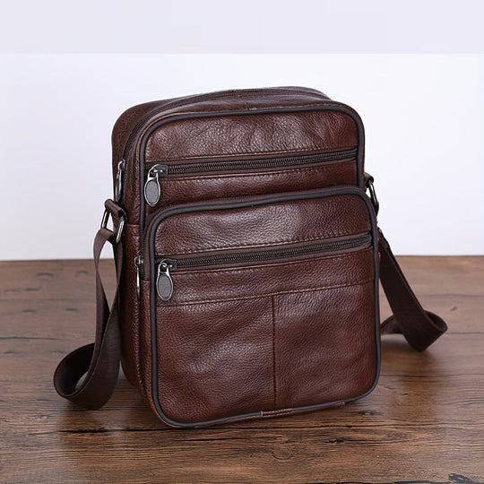 Herre Crossbody Taske Læder Justerbar Rem 8