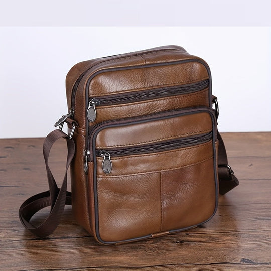 Herre Crossbody Taske Læder Justerbar Rem 9