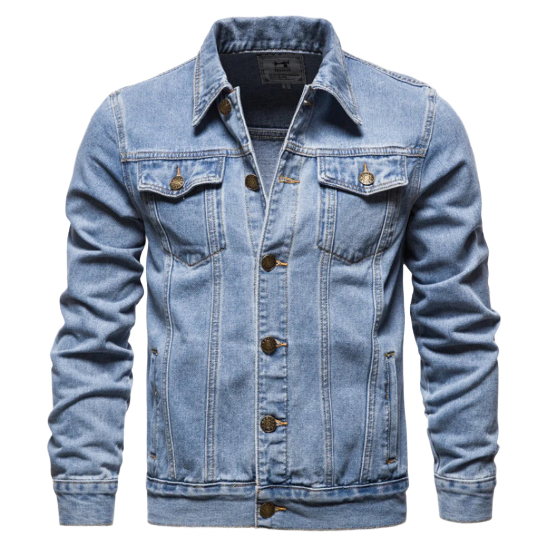 Herre Denim Jakke Vasket Design 0