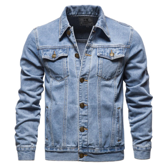 Herre Denim Jakke Vasket Design 0