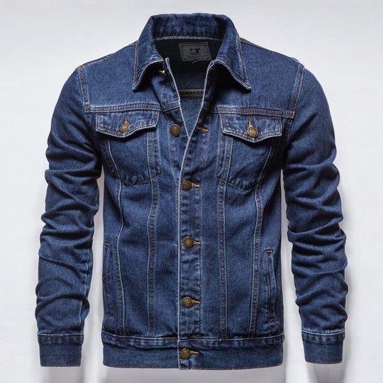 Herre Denim Jakke Vasket Design 3